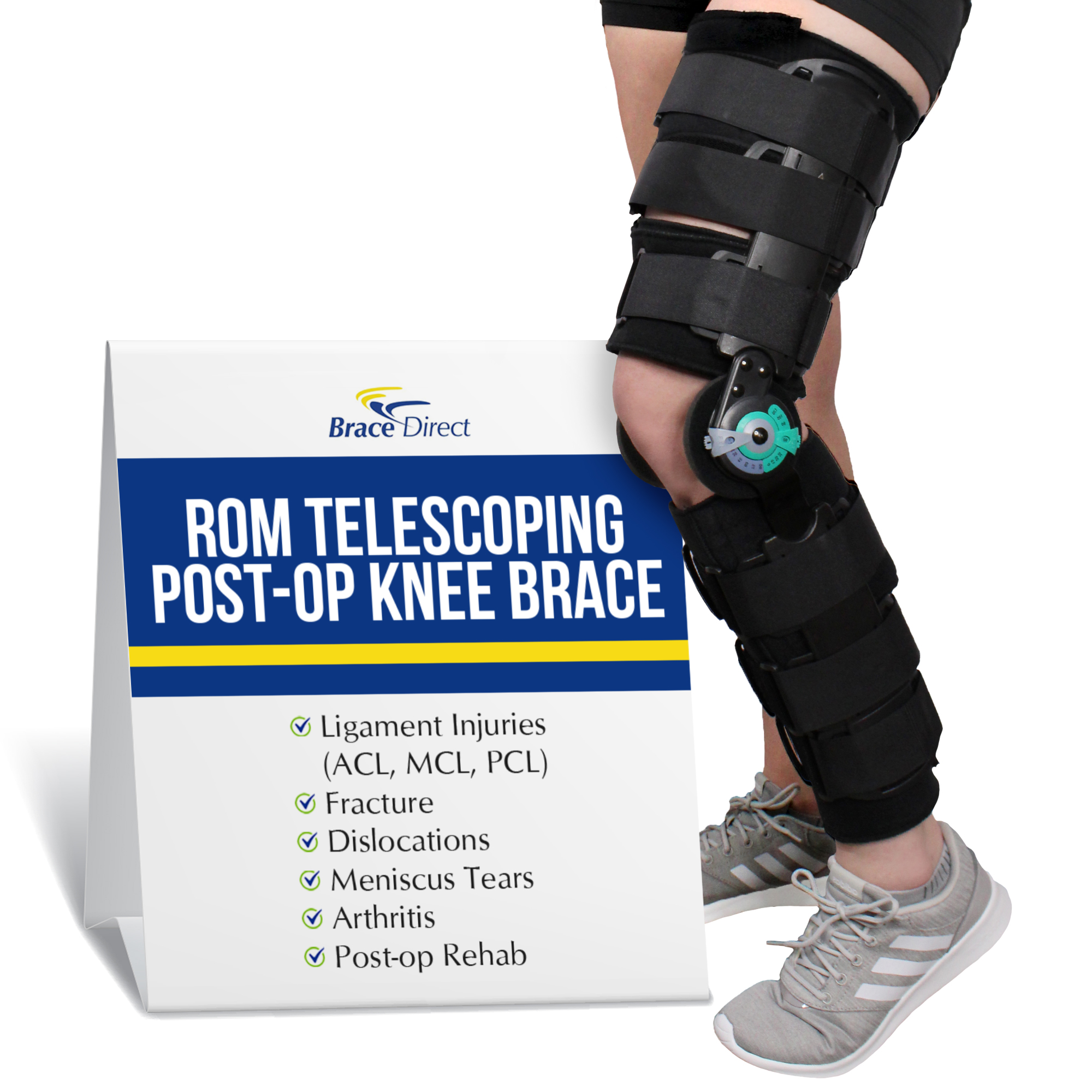 Knee Post Op ROM T Scope Brace for ACL, MCL, PCL | eBay